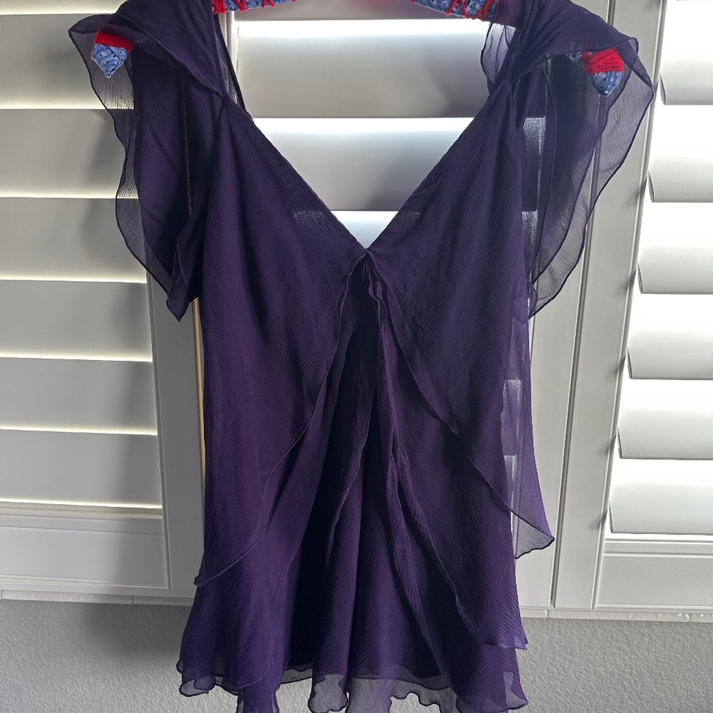 Diane von Furstenberg purple silk blouse